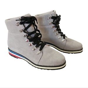 Aqua College Suede Leather Upper Grey Waterproof Lace-up Boots Size 8.5